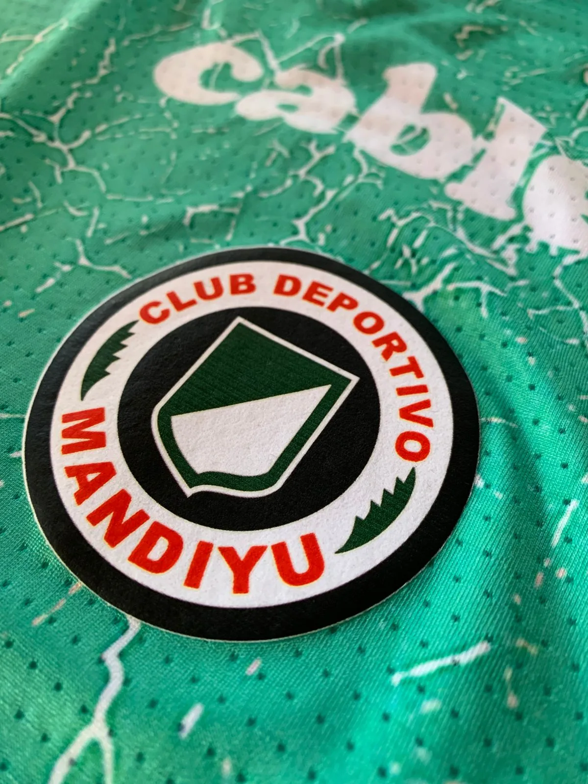 Camiseta Mandiyu de Corrientes 1994 detalle escudo Kingz