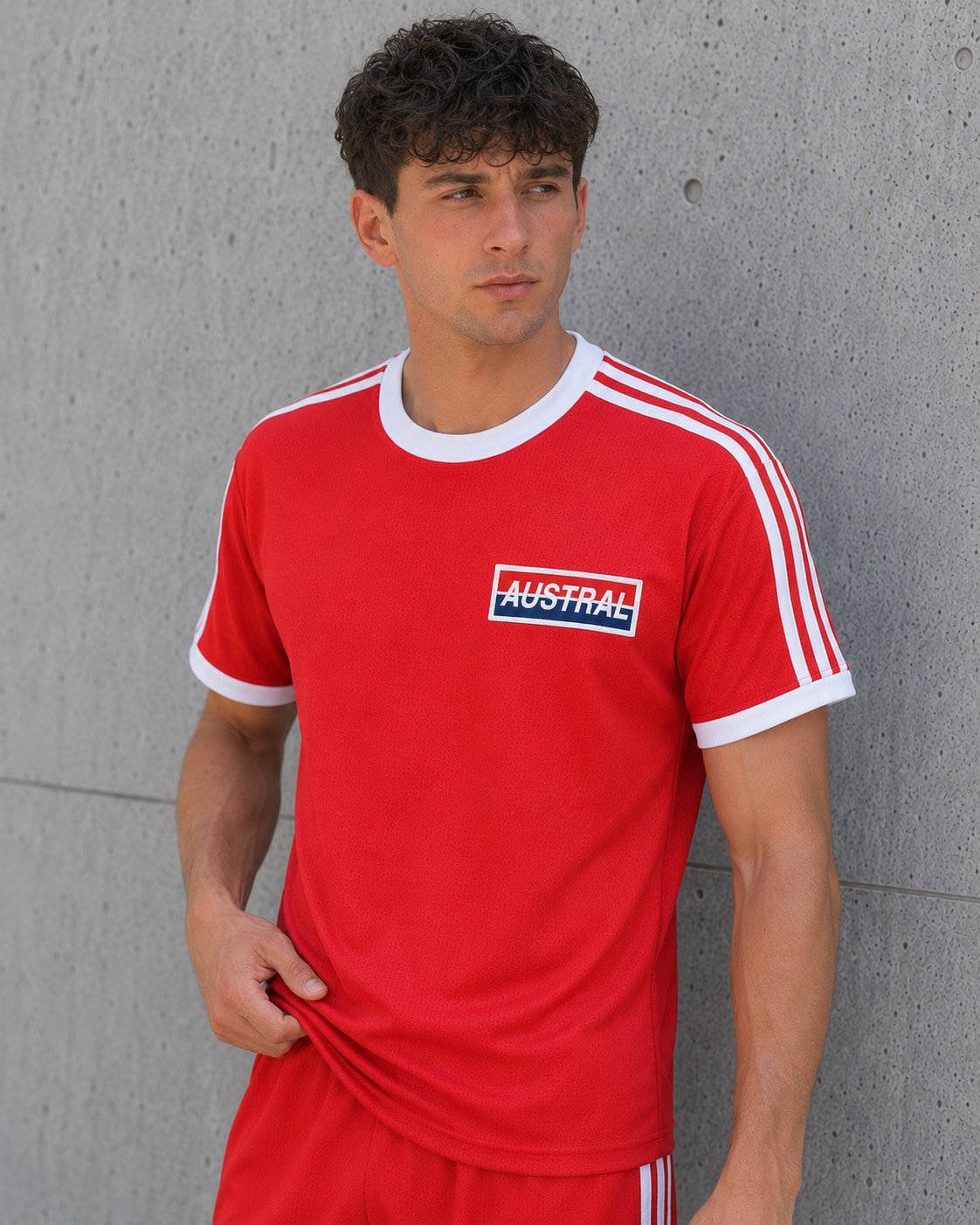Detalle camiseta Argentinos Juniors 1980 roja AUSTRAL