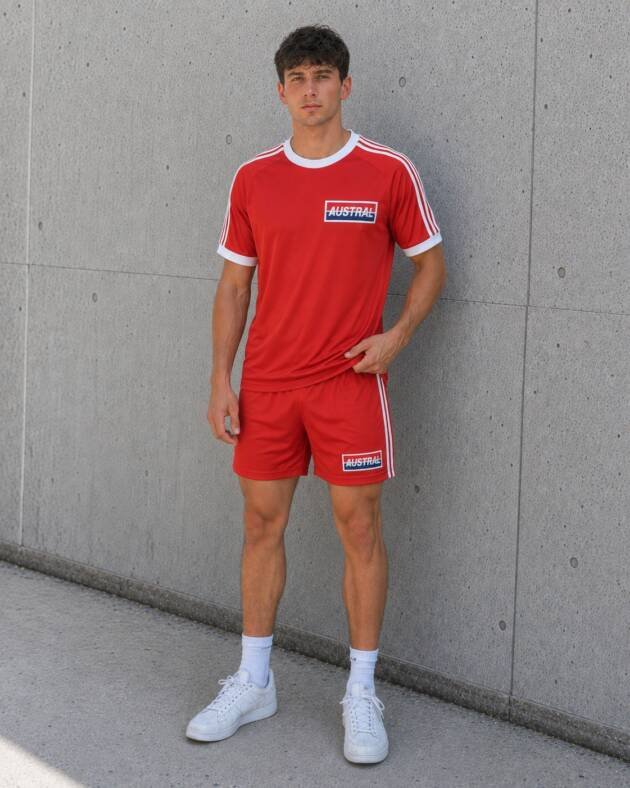 Camiseta Argentinos Juniors 1980 roja AUSTRAL vista frontal