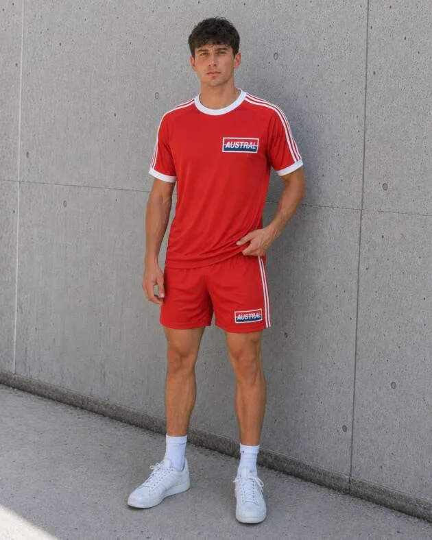 Camiseta Argentinos Juniors 1980 roja AUSTRAL vista frontal