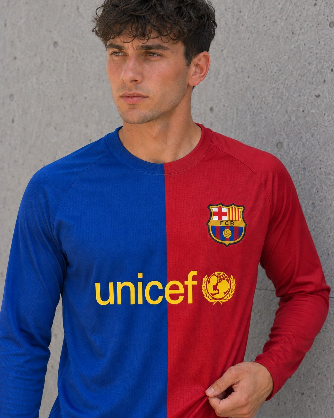 Camiseta Barcelona 2008-09 manga larga detalle