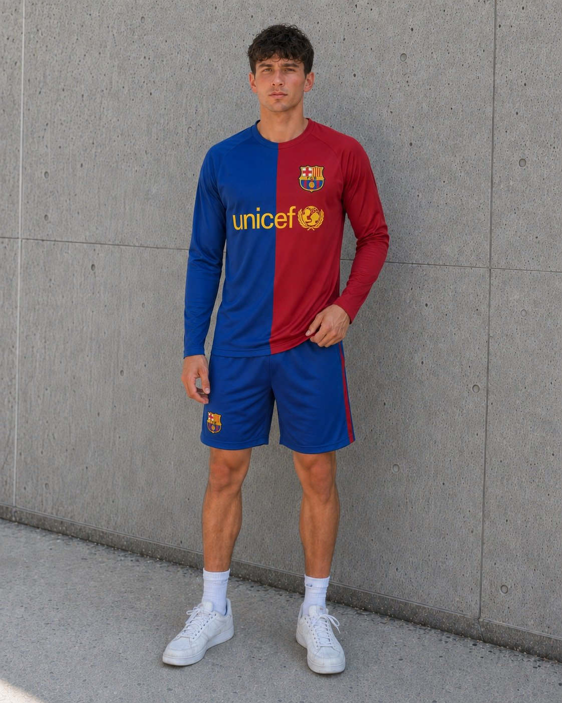 Camiseta Barcelona 2008-09 manga larga frente