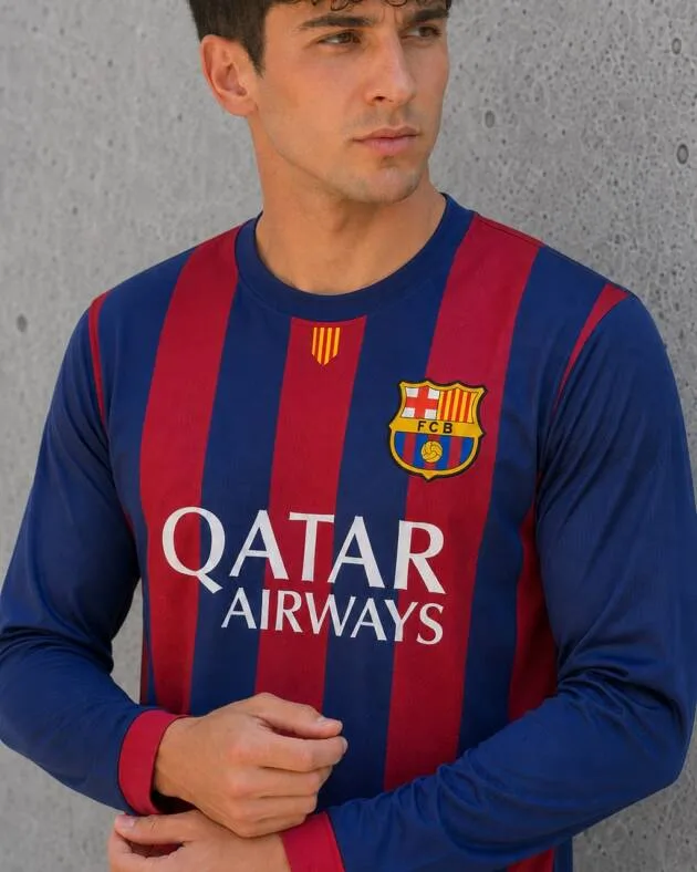 Camiseta Barcelona 2014-15 manga larga detalle
