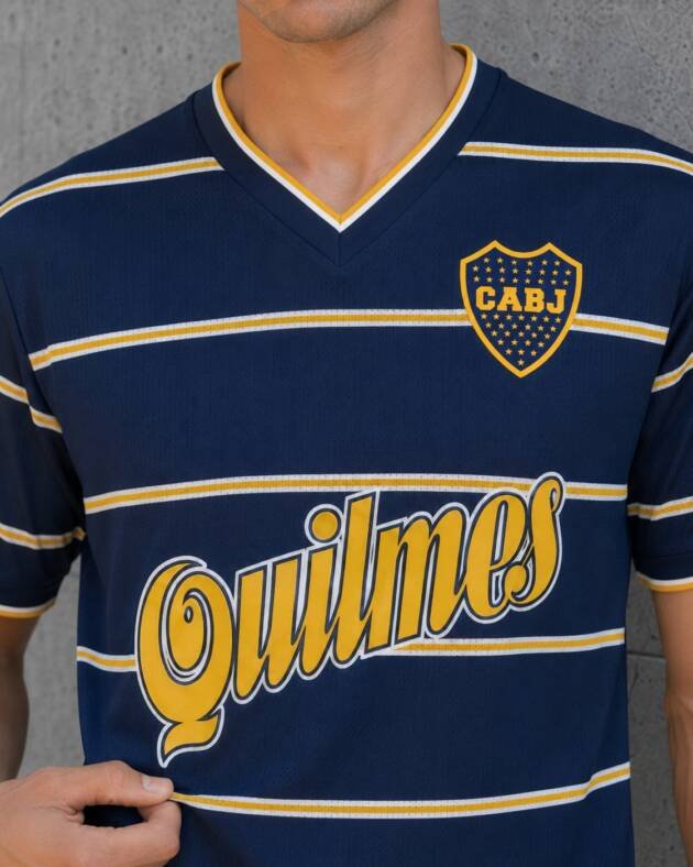 Camiseta Boca Juniors Copa Mercosur 1998-99 azul detalle