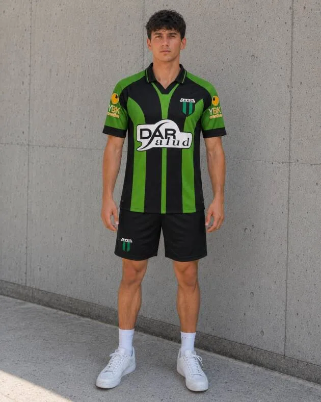 Camiseta Nueva Chicago 2000-01 con modelo