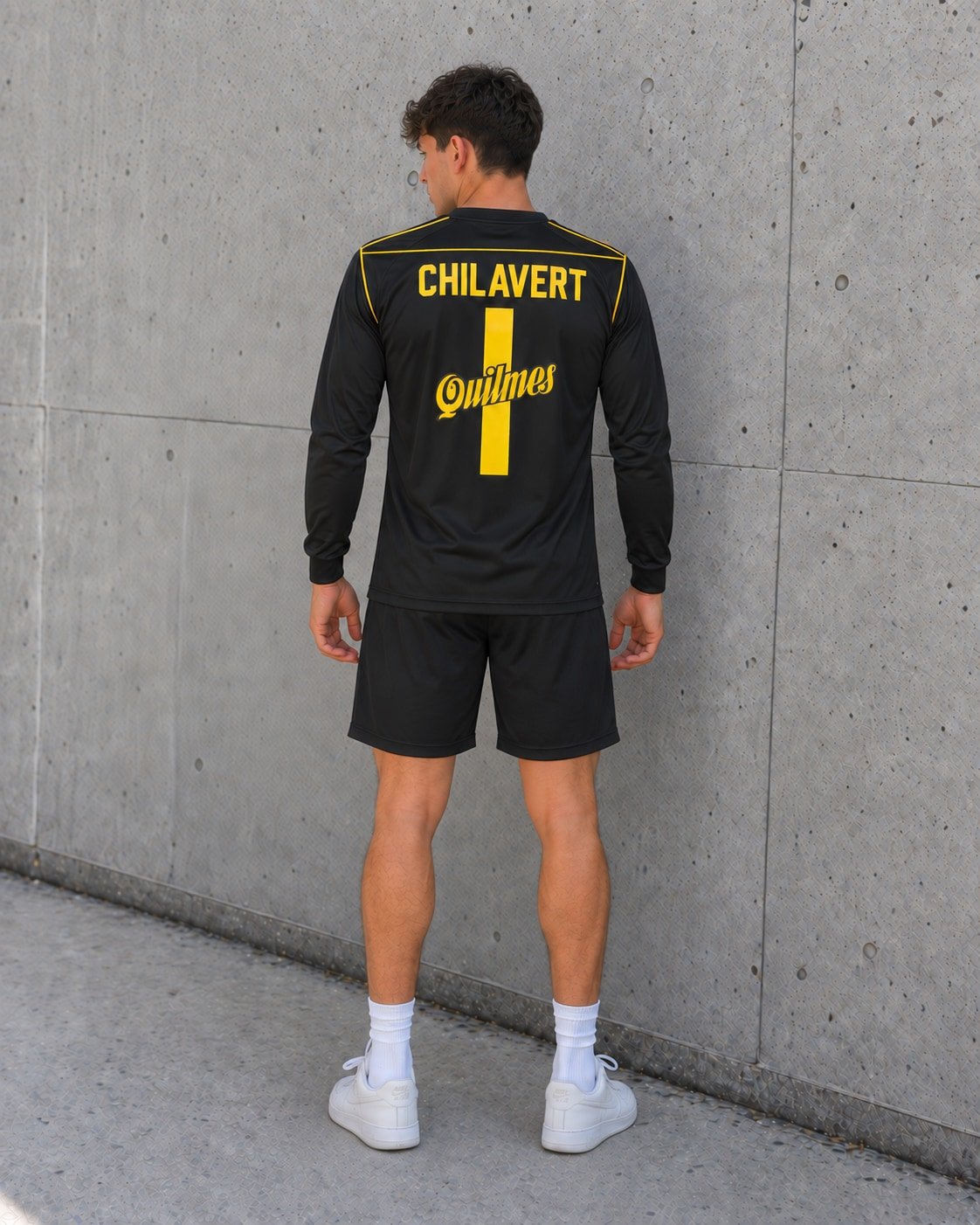 Camiseta de arquero Vélez Sarsfield Chilavert 1996-97 dorso con línea amarilla
