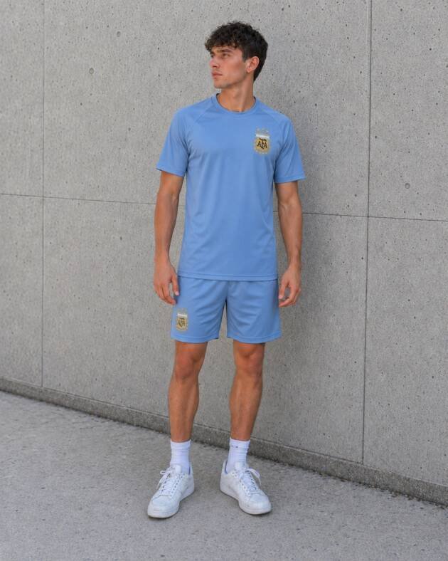 Camiseta Argentina Leisure DT 2026 celeste de manga raglán