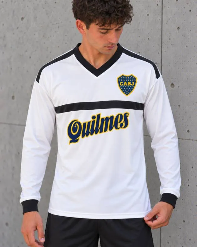 Buzo de Arquero Boca Juniors 1996-97 blanco detalle CLASSIC FIT
