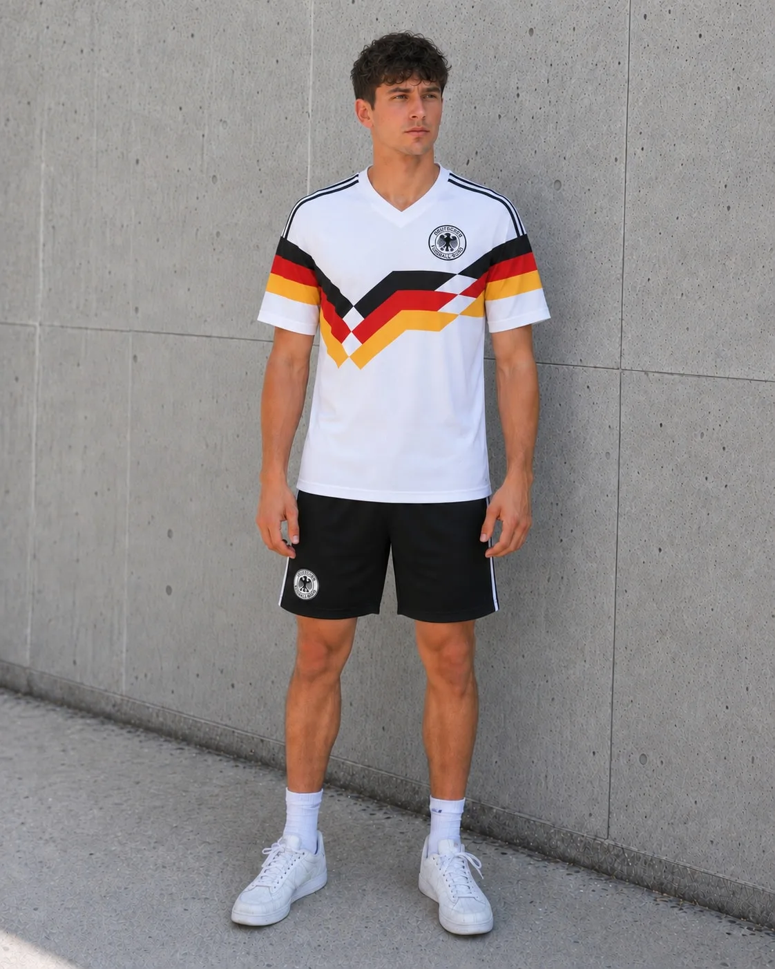 Alemania 1990 manga enteriza sin costura raglan
