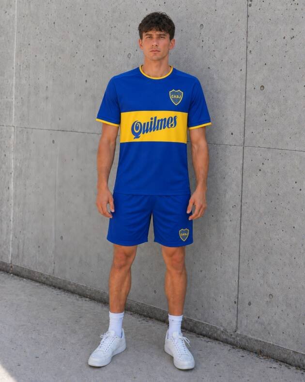 Camiseta titular Boca Juniors 2000-01: frente, detalle y dorso adulto