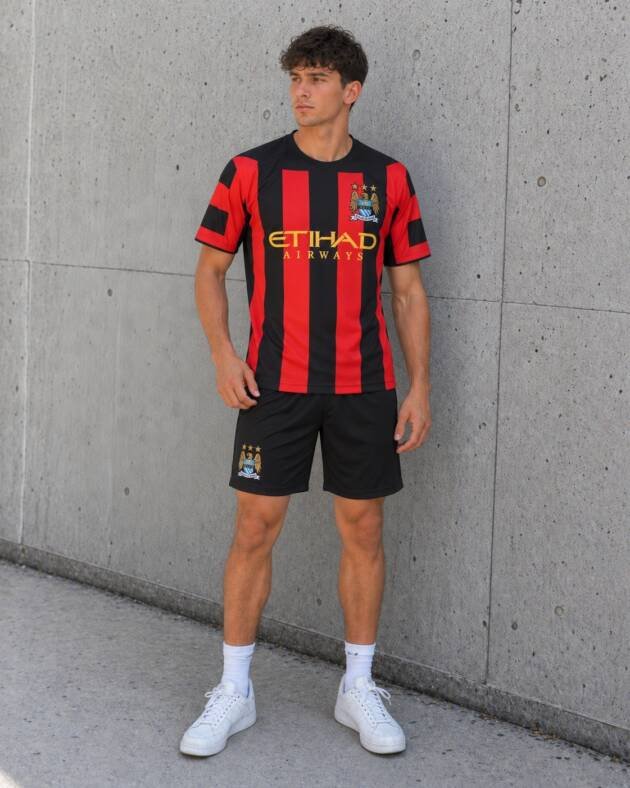 Camiseta Alternativa Manchester City 2011-12 Kingz — frente