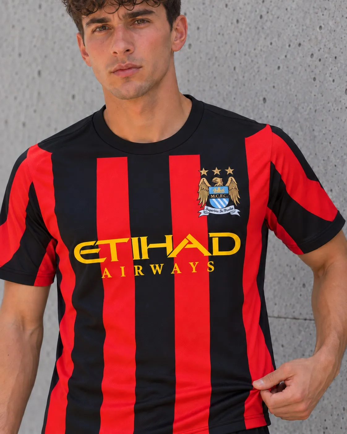 Camiseta Alternativa Manchester City 2011-12 Kingz — detalle