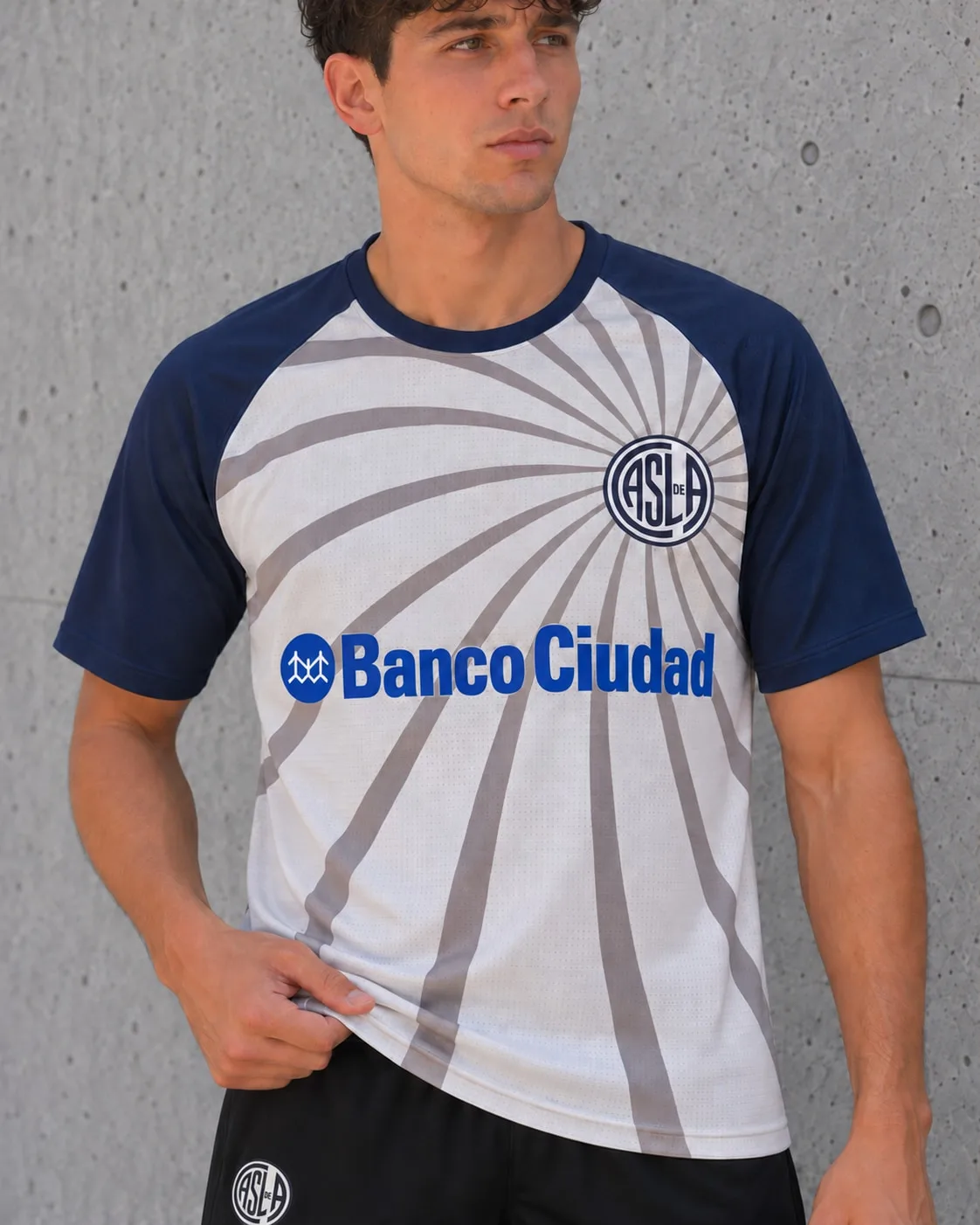 Camiseta arquero San Lorenzo Torrico 2013-14 gris — mockup detalle